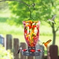 thumbnail image 3 of LUJII Bloom Shaped Hummingbird Feeders for Outdoors, Hand Blown Glass Humming Bird Feeder for Outside Hanging, Leak Proof & Metal Base Top, 25 oz Capacity, Gifts for Bird Lovers, Purple, 3 of 7