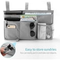 thumbnail image 5 of Bed Organizer Storage Bag 8 Pockets Dorm Room Essentials for College Students as Dorm Bunk Bed Accessories Bedside Handrail Pockets Organizer for Bunk Bed Shelf (Grey), 5 of 7