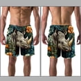 thumbnail image 3 of luoweisi Men's Beach Shorts Quick Dry Swim Trunks with Mesh Lining Abstract Rhinoceros 2XL, 3 of 5
