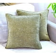 thumbnail image 3 of Soft Chenille Textured Pillow Covers Stitched Edge Set of 2 (18 x 18 inch, Olive Green) / Cozy Cushion Covers / Modern Square Pillow Cases / Decorative Luxury Farmhouse Gray Pillow Covers, 3 of 5