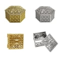 thumbnail image 5 of Gift Box Wedding Plated Plastic Favor Case Candy Snack Storage Box for Party gold hexagon, 5 of 9