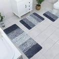 thumbnail image 4 of Honeeladyy Bathroom Rugs Sets 3 Piece, Soft Absorbent Microfiber Bath Mats and U-Shaped Contour Toilet Rug, Plush Shaggy Bath Mat Set for Bathroom (15.7"x23.6"+15.7"x19.6"+16.5"x14.9", Gray), 4 of 7