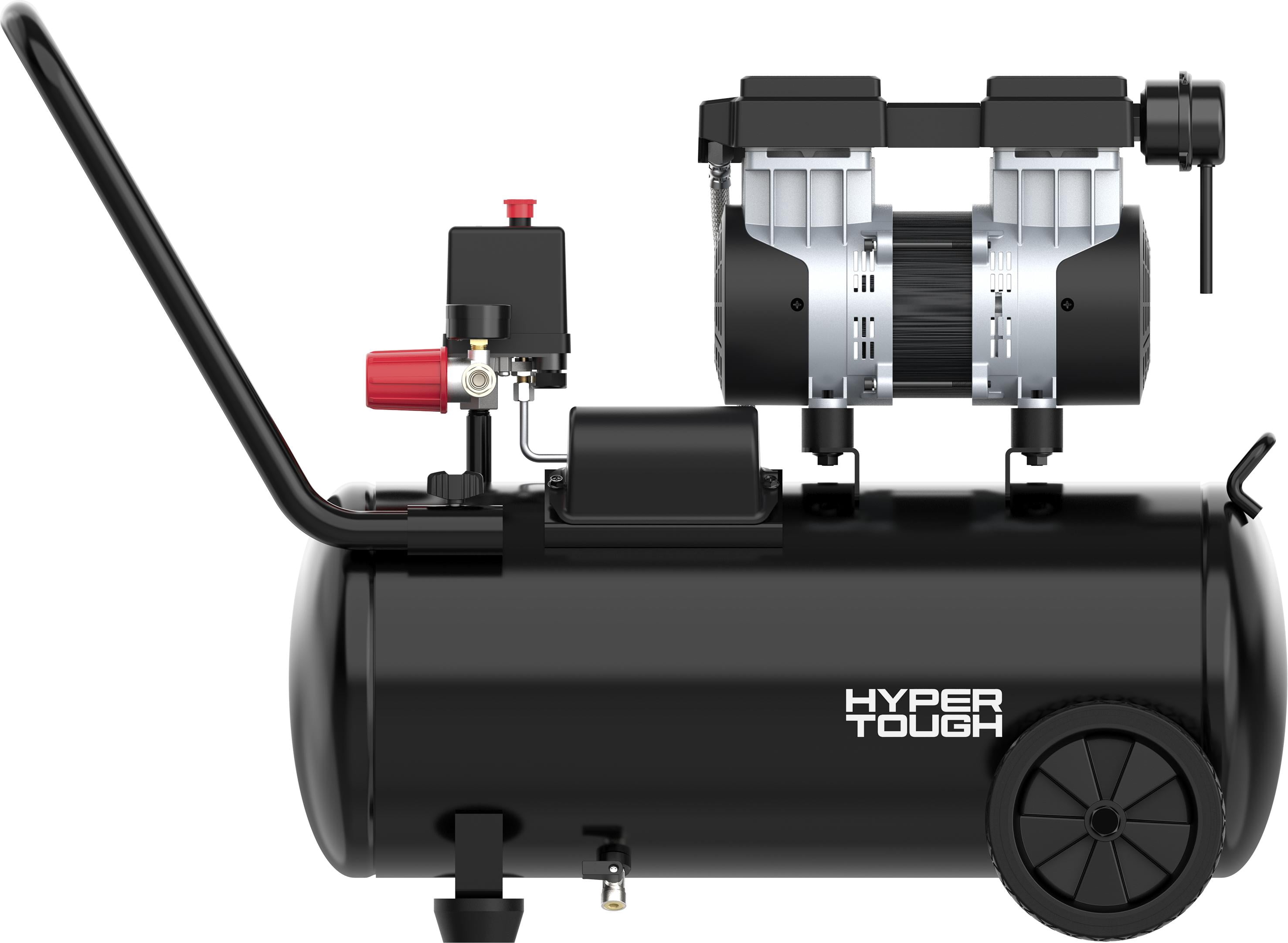 Hyper Tough 8 gal Quiet Air Compressor, 1 HP, Oil-Free, 150 psi