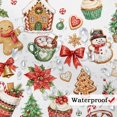 thumbnail image 3 of Winter Christmas Cute Gingerbread Snowman Bathroom Shower Curtain Xmas Tree Candy Cane Snowflake Holiday Bathroom Curtain for Kids Adults Sets with Hooks, Waterproof Polyester Easy Install 70X70IN, 3 of 5