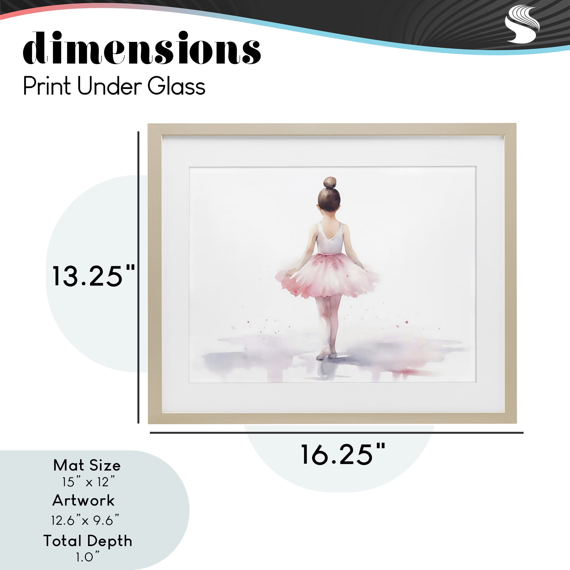 Stupell Industries Ballerina Facing Away Birch Framed Print Under Glass, design by Creative Studio