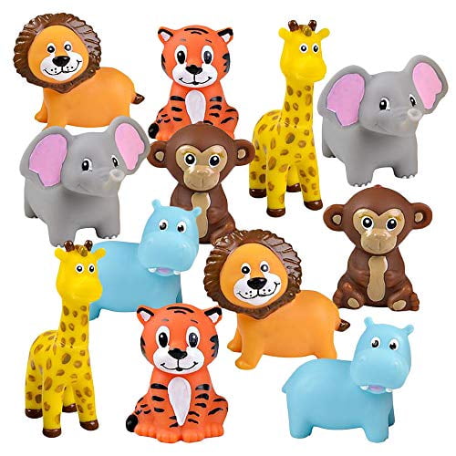 ArtCreativity Vinyl Zoo Animals, Pack of 12 Assorted Squeezable Toys, Safari Birthday Party Favors for Kids, Fun Bath Tub and Pool Toys for Children, Educational Learning Aids for Boys and G - ArtCreativity Vinyl Zoo Animals, Pack of 12 Assorted Squeezable Toys, Safari Birthday Party Favors for Kids, Fun Bath Tub and Pool Toys for Children, Educational Learning Aids for Boys and G -