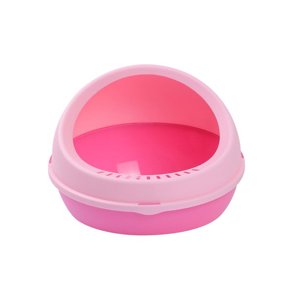 Caja de arena para gatos semicerrada resistente al desgaste, orinal duradero para gatos Rosa Yuyangstore Bandeja de arena para gatos