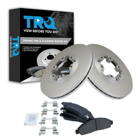 TRQ Front Brake Pad & Rotor Kit Brake Pads Brake Rotor Ceramic Premium G-Coated Fits Select 2004-2008 Chevrolet Colorado GMC Canyon 2006 Isuzu i-280 2007-2008 i-290 i-350 i-370