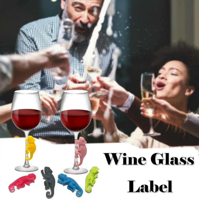 Alvinlite Silicone Wine Glass Charms - 12pc Colorful Drink Markers With Bottle Stopper For Parties