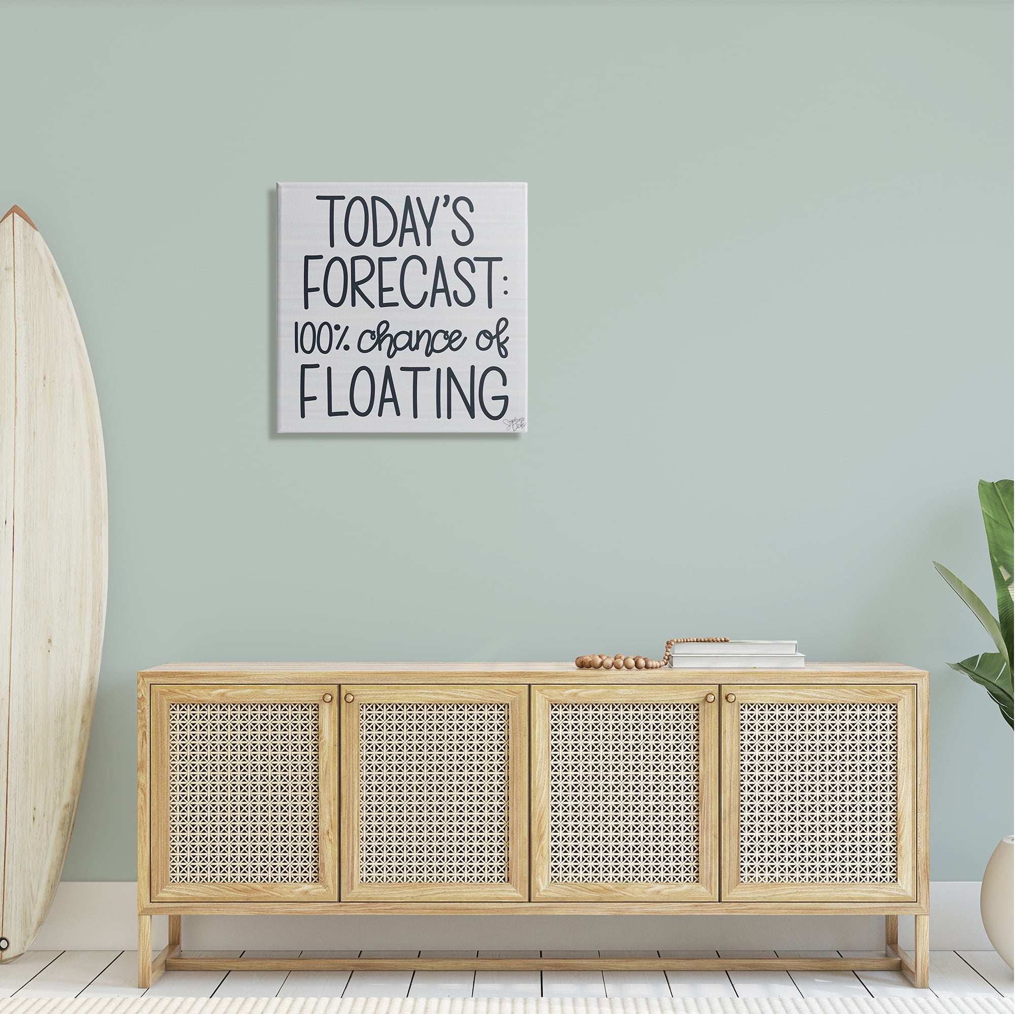 Stupell Today's Forecast Floating Grey Phrase Landscape Painting Gallery Wrapped Canvas Print Wall Art