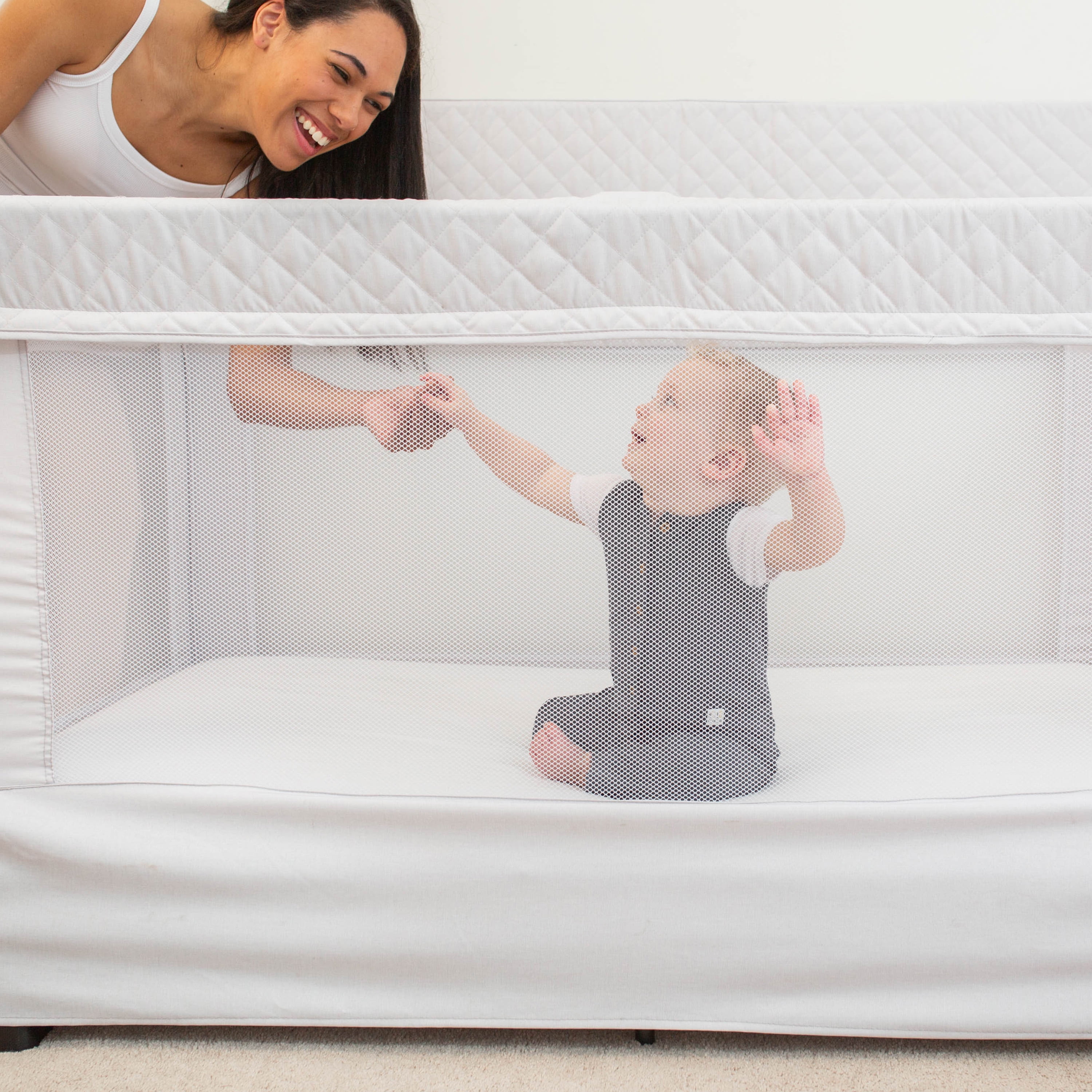 Baby Delight Lunaire Full Size Mesh Baby Crib & Playard, Driftwood Grey