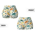 thumbnail image 3 of Sikiie Dinosaurs and Tropical Leaves Print Workout Shorts Women Scrunch Butt Gym Shorts Seamless High Waist Tummy Control Yoga Biker Athletic Shorts, 3 of 5
