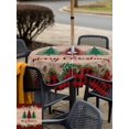 thumbnail image 4 of Outdoor Tablecloth with Umbrella Hole and Zipper, Red Plaid Christmas Square Table Cloth 60x60 Inch Waterproof Tablecloth, Xmas Tree Vintage Winter Wooden Picnic Table Cover for Patio Camping, 4 of 7