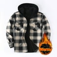 thumbnail image 4 of Dovford Men's Flannel Shirt Jacket Fleece Sherpa Lined Plaid Jackets Coat Full Zip Up Hoodie Winter Outwear, 4 of 6