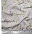 thumbnail image 1 of Soimoi Grey polyester Crepe Fabric Grass & Wildflower Floral Decor Fabric Printed Yard 52 Inch Wide, 1 of 1