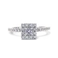 thumbnail image 2 of Womens 1/2ct Princess Cut Diamond Engagement Ring 14K White Gold, 2 of 3