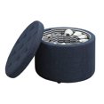 thumbnail image 3 of Convenience Concepts R9-155 Designs4Comfort Ottoman Rond pour Chaussures, Tissu Bleu, 3 of 4