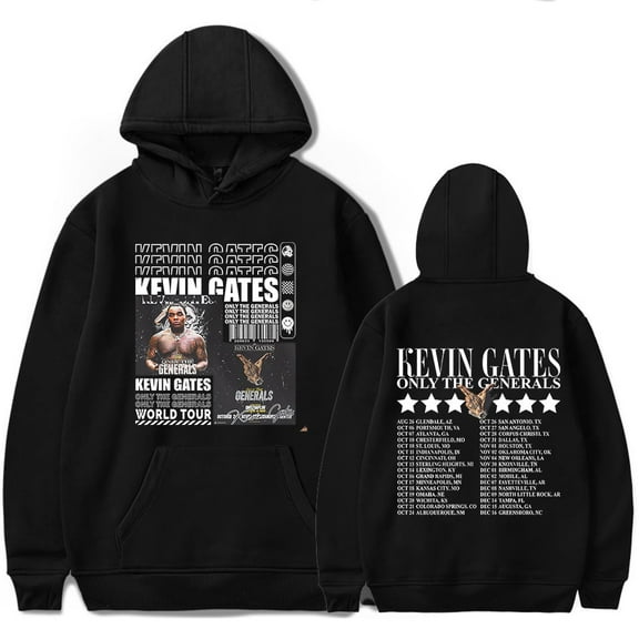 Kevin Gates Rapper Only The Generals Tour 2023 Concert Hoodies Merch Popular Graphics Print Unisex Trendy Casual Sweatshirt