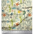 thumbnail image 1 of Soimoi Cotton Duck Fabric Coral,Strafish & Sea Horse Ocean Fabric Prints by Yard 42 Inch Wide, 1 of 1