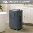 thumbnail image 3 of Goodpick Laundry Basket with Wheels, 75L Laundry Hamper, Dorm Room Essentials with Removable Wash Bag for Laundry Room, Rolling Laundry Basket with Handles, Grey, 3 of 5