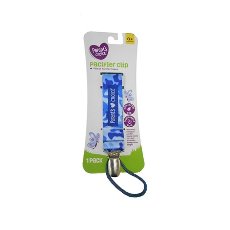 Parent's Choice 0+ Months Blue Camo Pacifier Clip