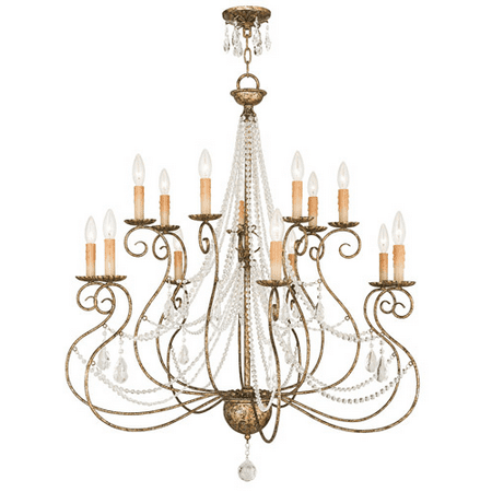 

Pendants 14 Light With Hand Applied European Bronze Clear Crystals Candelabra Base 36 inch 840 Watts - World of Crystal
