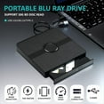 thumbnail image 5 of Unidad Externa de Blu Ray, Reproductor de CD/DVD con Capacidad de Lectura/Escritura Reproductor de Blu-Ray Portátil para PC Portátil Win10, 5 of 5