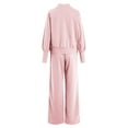 thumbnail image 4 of vigerkar Women 2 Piece Lounge Set Vneck Sweatshirt High Waist Sweatpants Suit Matching Sweatsuit (Pink, XL), 4 of 5