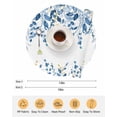 thumbnail image 6 of 15 Inch Round Placemats Set of 6, Blue Eucalyptus Non Slip Heat Insulation PP Table Mats, Watercolor Spring Weeping Botanical Washable Place Mats for Kitchen Dining Party Table Decor, 6 of 7