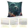 thumbnail image 4 of Orinice Dolphins Corals Graphic Decorative Throw Pillow Cover for Home Couch Living Room Bed Sofa Zipper Closure Pillow Case 1PC 18x18in, 4 of 5