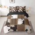 thumbnail image 2 of jejeloiu Rustic Cowhide 7-Piece Bedding Comforter Set,Country Farmhouse Lodge King Bedding Sets,Patchwork Cattle Hide Bed Sheets For Boys Girls,Ultra Soft Home Decor Reversible, 2 of 8