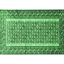 Ahgly Company Indoor Rectangle Persian Emerald Green Traditional Area Rugs, 5' x 7'