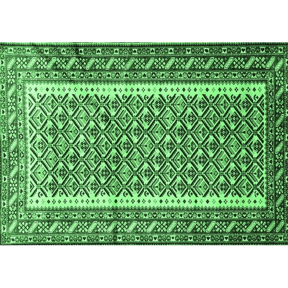 Ahgly Company Indoor Rectangle Persian Emerald Green Traditional Area Rugs, 2' x 3'