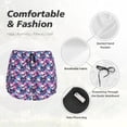 thumbnail image 4 of Bixox Women's Skull Flower Blue pattern 2 in 1 Running Shorts - Lightweight Athletic Workout Gym Yoga Shorts Liner with Pockets - XX-Large, 4 of 5