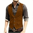 thumbnail image 1 of Hauts Sans Manches pour Hommes Veste Décontractée à Col en V Unie, 1 of 7