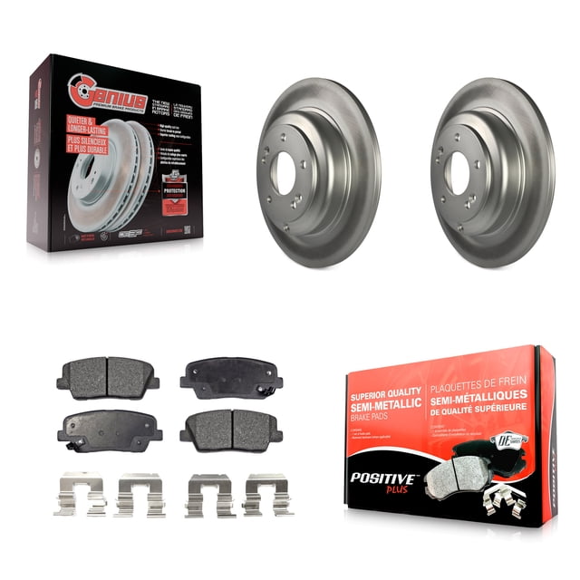 Transit Auto Rear Coated Disc Brake Rotors and Semi-Metallic Pads Kit for Car Hyundai Genesis Coupe KGF-101501