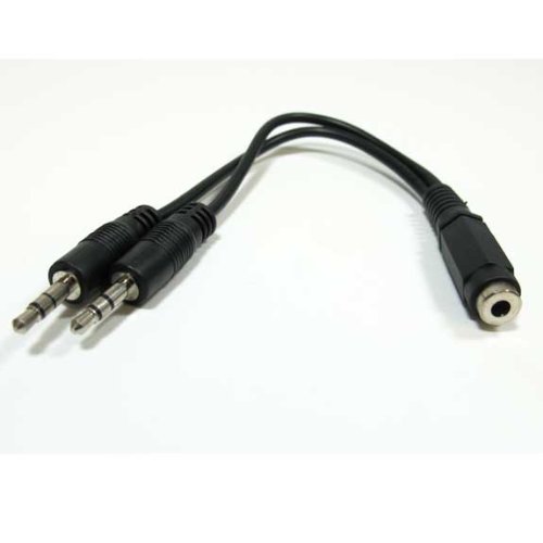 Male Stereo Splitter Cable _6_Inch_ 