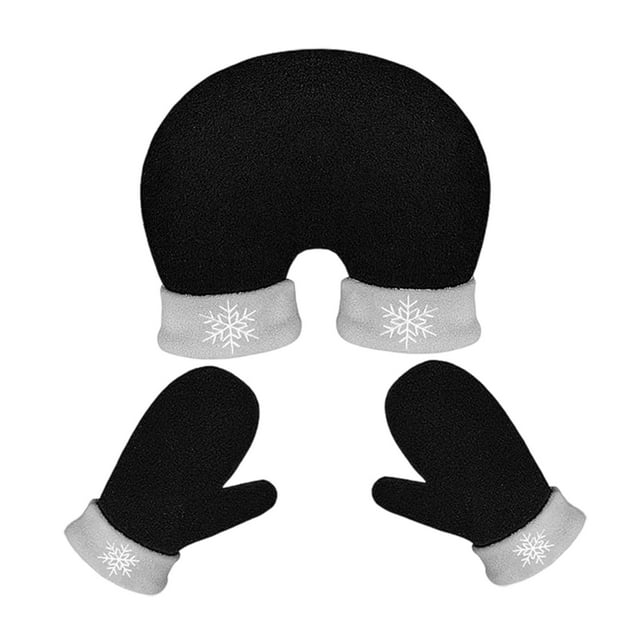 3 piezas de guantes de pareja, guantes interconectados, guantes de felpa, mitones de invierno térmicos negro gris claro