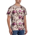 thumbnail image 2 of Qekee Rose Flowers Classic Fit T-Shirt Men's Shirt Men's Tight Short Sleeves for Exercise, Running, Mountaineering - Rose Flowers, 2 of 9