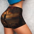 thumbnail image 4 of Fotbe Western Rainy Desert Cowboy Shorts Sin Costuras – Shorts Deportivos de Cintura Alta para Mujer, Elásticos para Gimnasio, Yoga, Running o Ciclismo-Medium, 4 of 8