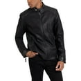 thumbnail image 6 of X RAY Jeans Men's PU Racer Jacket with Faux Shearling Lining, Black, XL, 6 of 8