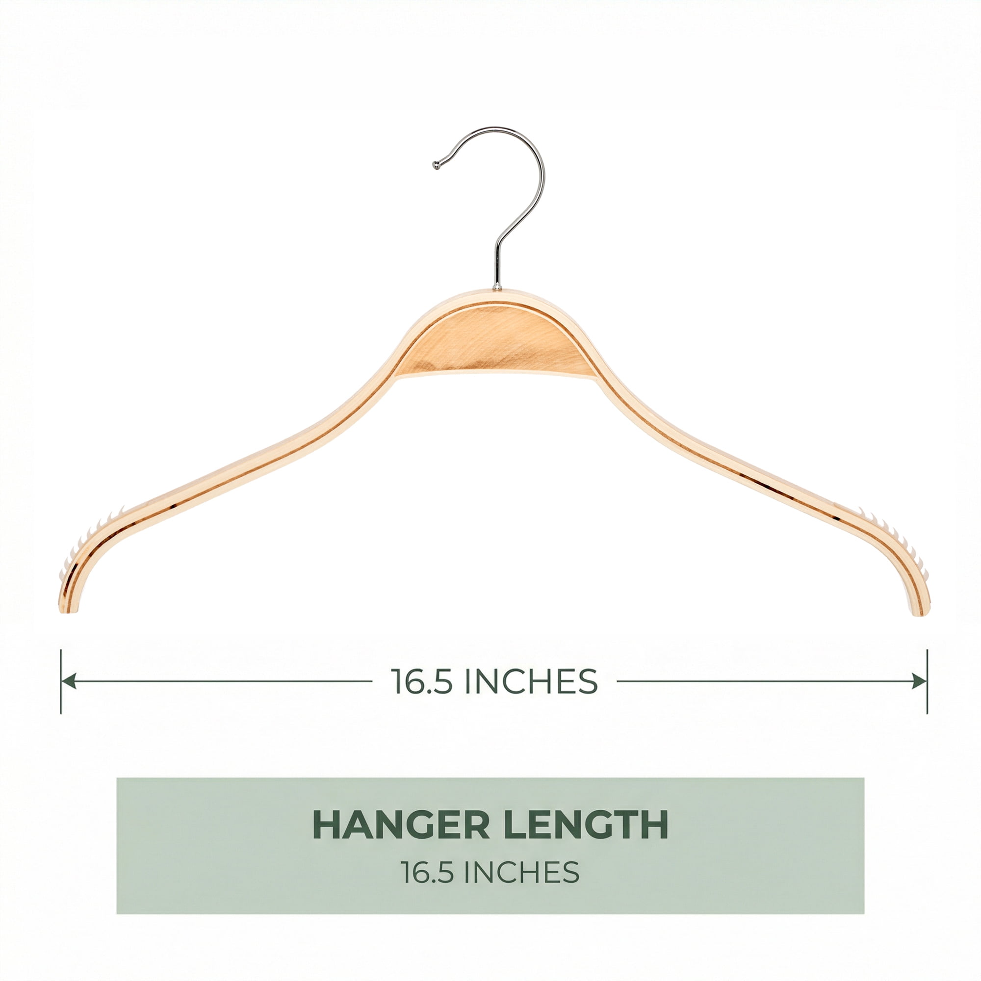 Unique Bargains 2 Pcs Wood Non-Slip Great Hangers with Clips for Closet Natural 16.5inch