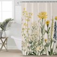 thumbnail image 6 of Shower Curtains Watercolor Flowers Leaf Bath Curtain Yellow Wildflowers Plant Waterproof Bathroom Shower Curtain Set with Hooks Decoration 36 x 72 Inches, 6 of 7