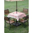 thumbnail image 3 of Outdoor Tablecloth with Umbrella Hole and Zipper, Christmas Pink Square Table Cloth 60x60 Inch Waterproof Tablecloth, White Xmas Tree Elk Winter Snowflake Picnic Table Cover for Patio Camping, 3 of 7