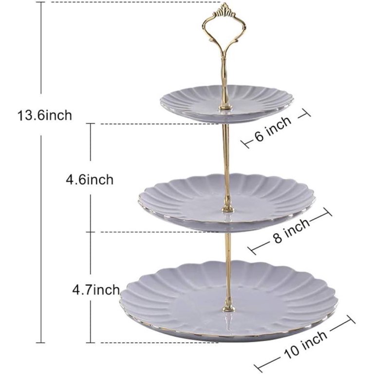 Sweejar Home 3 Tier Ceramic Cake Stand, Tiered Wedding
