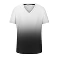 thumbnail image 4 of Odeerbi Men's Graphic T-Shirts 2025 Casual Fitness Sports Gradient Printing Shirt V-neck Short Sleeve Blouse White, 4 of 4