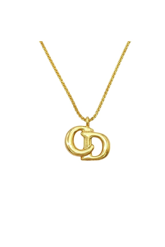 Pre-Owned Christian Dior CD Logo Necklace, GP Gold, Women's