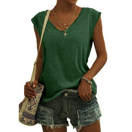 

JustVH Women Base Cap Sleeve Undershirts Cotton Blended Sleeveless T-Shirts