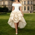 thumbnail image 2 of XIAOCHA Lace Ruffled High Low Skirt for Women Elastic Waist Tiered Summer Party Long Half-Skirt, 2 of 8