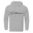thumbnail image 3 of Siilsaa Mens 2024 Casual Cotton Hooded Collar Drawstring Hoodies Pullover Sweatshirts Casual Long Sleeve Shirts Grey,XL, 3 of 4